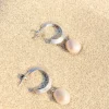 Silver Linings Aada Pearl Silver Hoop Earrings