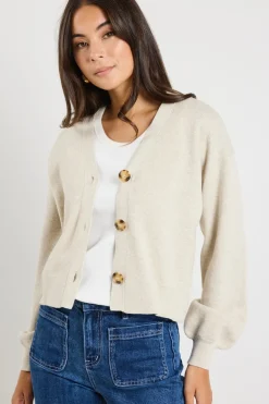 Ivy + Jack Agatha Oat Marle Fine Knit Cardigan