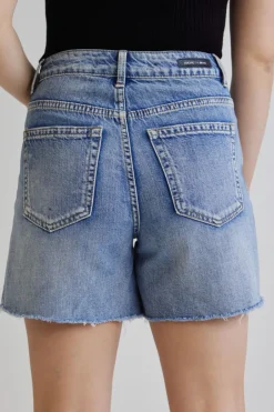 Among the Brave Aimee Mid Blue Denim Shorts