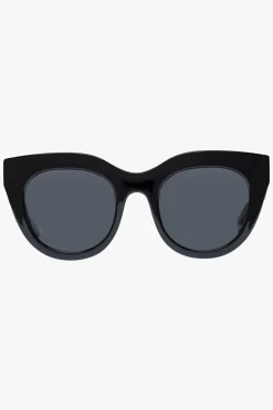 Le Specs Air Heart Cat Eye Black Gold Khaki Lens Sunglasses