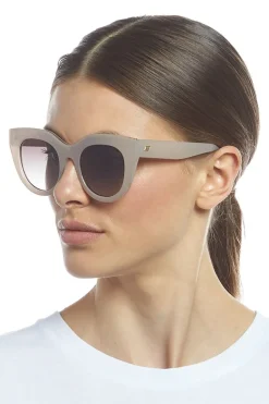 Le Specs Air Heart Oversized Cat Eye Oatmeal Sunglasses