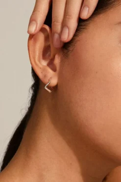 Pilgrim Alberte Organic Shape Hoop Earrings Silver