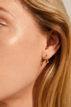 Pilgrim Alberte Organic Shape Hoop Earrings Gold