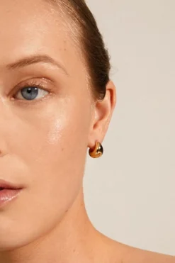 Pilgrim Alexane Recycled Gold Chunky Mini Hoop Earrings