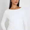 Ivy + Jack Alley Ivory Rib Asymmetric Neck Top