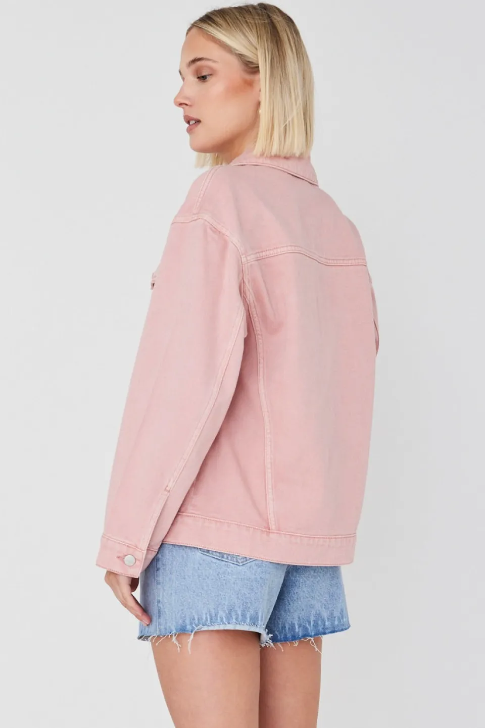 RE:UNION Label Always Mushroom Pink Denim Jacket