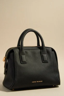 Among the Brave Amalfi Black Leather Double Handle Shoulder Bag