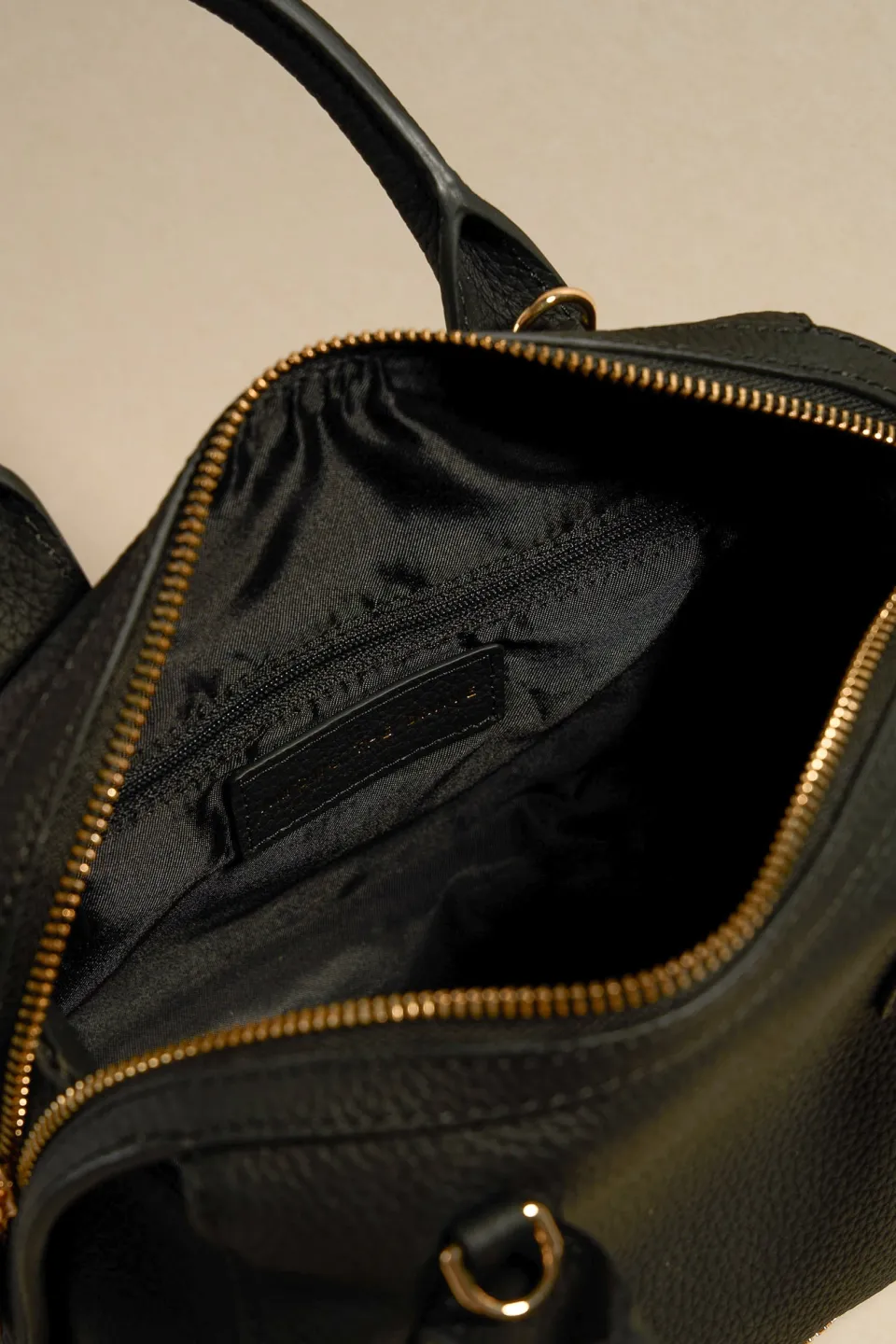 Among the Brave Amalfi Black Leather Double Handle Shoulder Bag