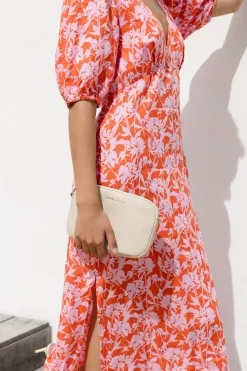 Among the Brave Amora Pink Floral Shadows SS Bias Midi Dress