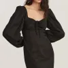 Charlie Holiday Andrea Black LS Mini Dress