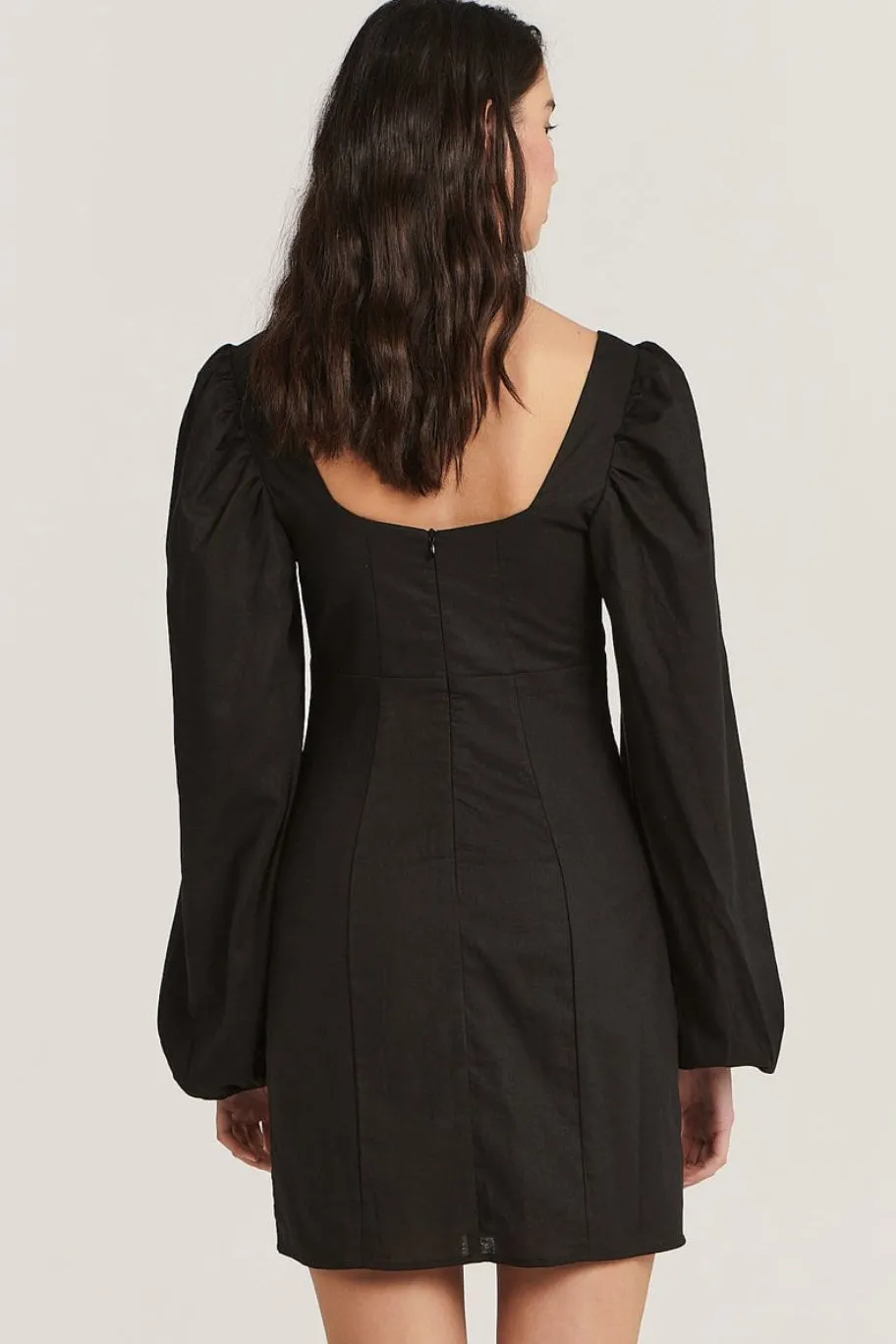 Charlie Holiday Andrea Black LS Mini Dress