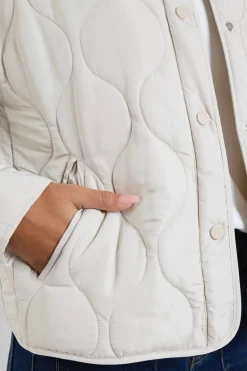 Stories be Told Apex Putty Collarless Puffer Jacket
