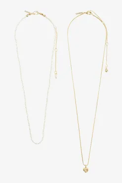 Pilgrim Arlet Heart Pendant Double Gold Plated Necklace