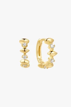 Ania Haie Art Deco Sparkle Gold Huggie Earring