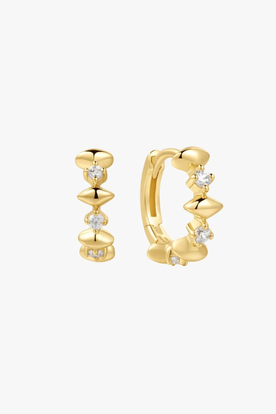 Ania Haie Art Deco Sparkle Gold Huggie Earring