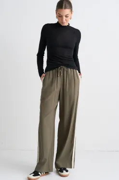 Among the Brave Asher Black LS Lettuce Edge Knit Top