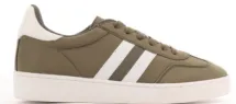 Alfie u0026 Evie Attitude Army Double White Stripe Nylon Sneaker