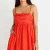 Stories be Told Austin Flame Strappy Babydoll Mini Dress