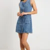 Among the Brave Avenue Mineral Blue Denim Mini Vest Dress