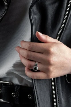 Stolen Girlfriends Club Baby Claw Ring with Black Onyx Stone