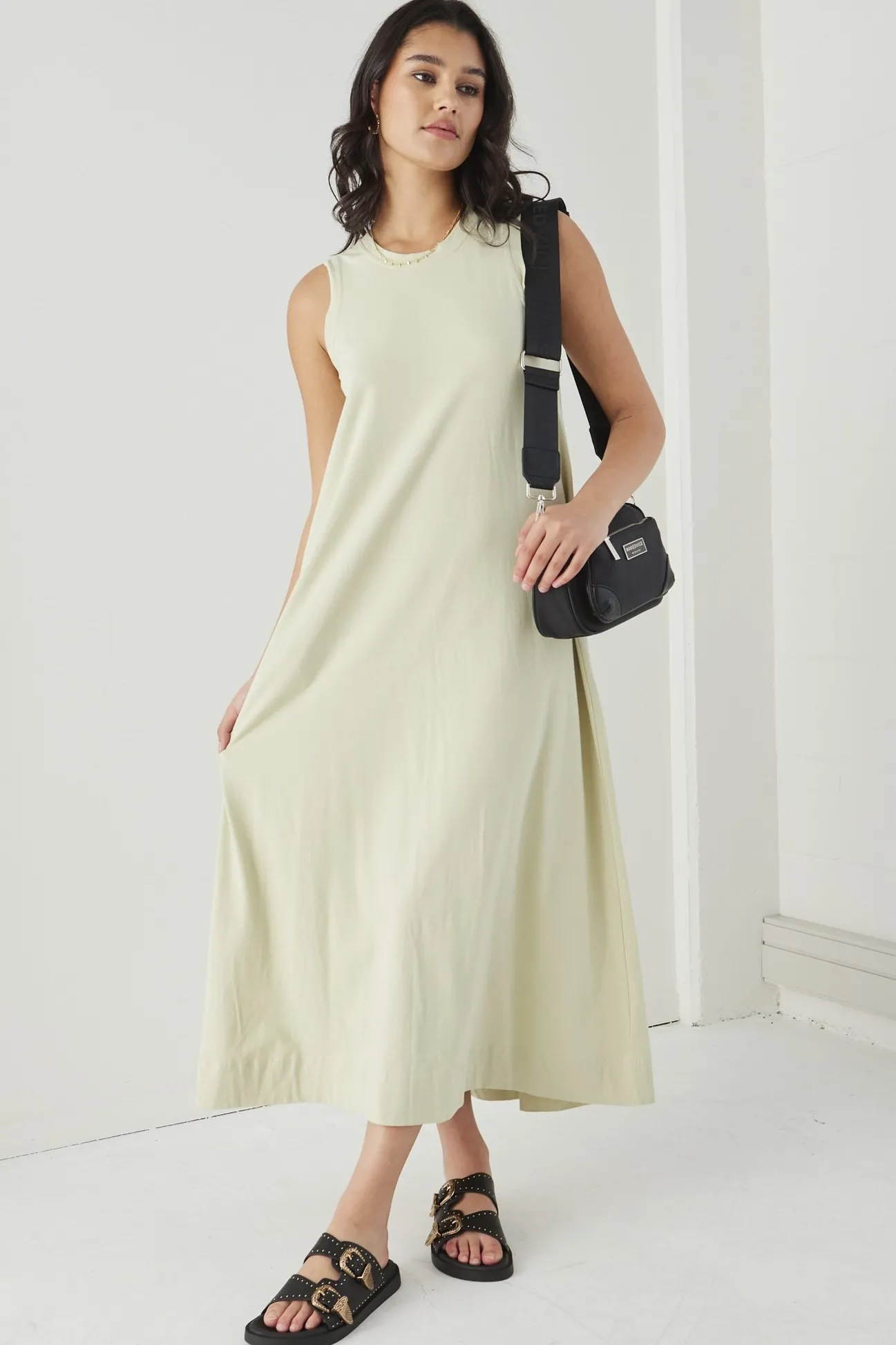 Among the Brave Base Sage Knit Swing Dress