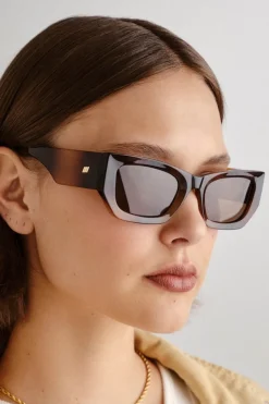 Le Specs Beachcomber Tort Rectangular Polarised Lens Sunglasses