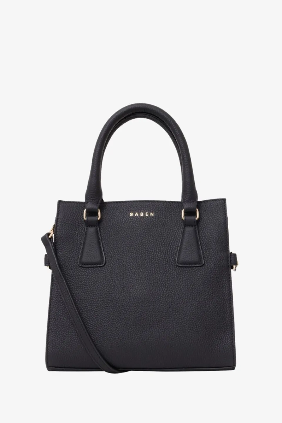 Saben Beau Black Leather Suede Side Crossbody Bag