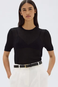 Assembly Label Belle Black Knit SS Tee