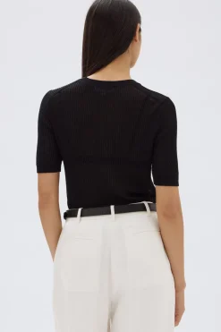 Assembly Label Belle Black Knit SS Tee
