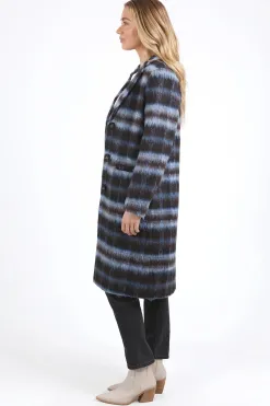 Foxwood Bennett Chocolate Blue Check Coat