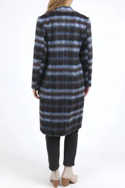 Foxwood Bennett Chocolate Blue Check Coat