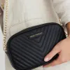 Among the Brave Berlin Black Leather Chevron Quilted Bag