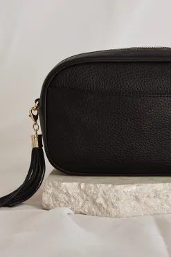 Among the Brave Berlin Black Leather Chevron Quilted Bag