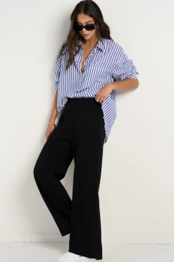 Among the Brave Best Life Black Soft Crepe Wide Leg Pant