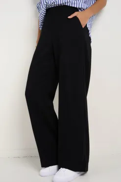 Among the Brave Best Life Black Soft Crepe Wide Leg Pant