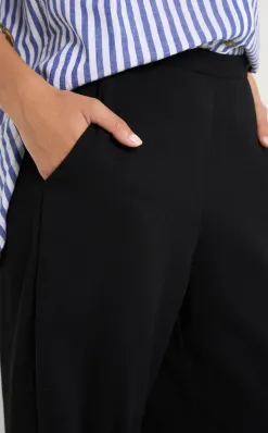 Among the Brave Best Life Black Soft Crepe Wide Leg Pant