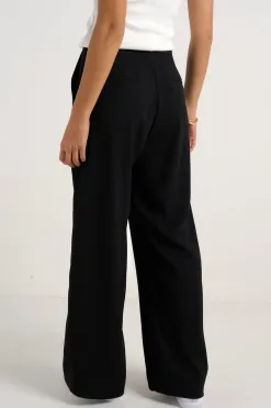 Among the Brave Best Life Black Soft Crepe Wide Leg Pant