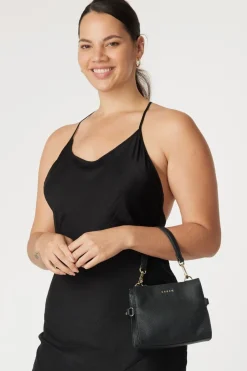 Saben Birdie Black Mini Top Handle Square Crossbody Bag