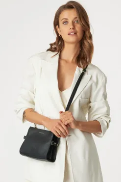 Saben Birdie Black Mini Top Handle Square Crossbody Bag
