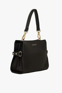 Saben Birdie Black Mini Top Handle Square Crossbody Bag