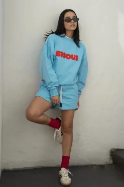 Araminta James Bisous Ice Blue Sweatshirt