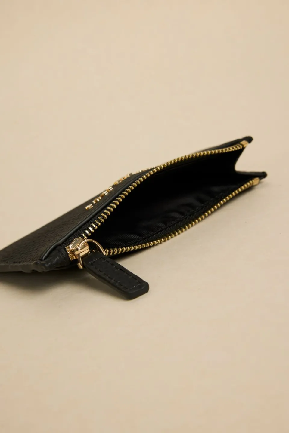 Among the Brave Black Leather Card Holder