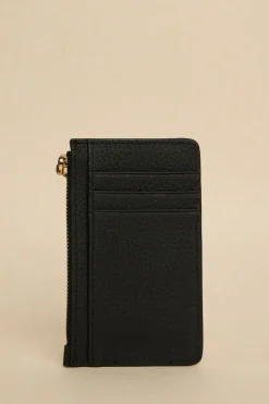 Among the Brave Black Leather Card Holder
