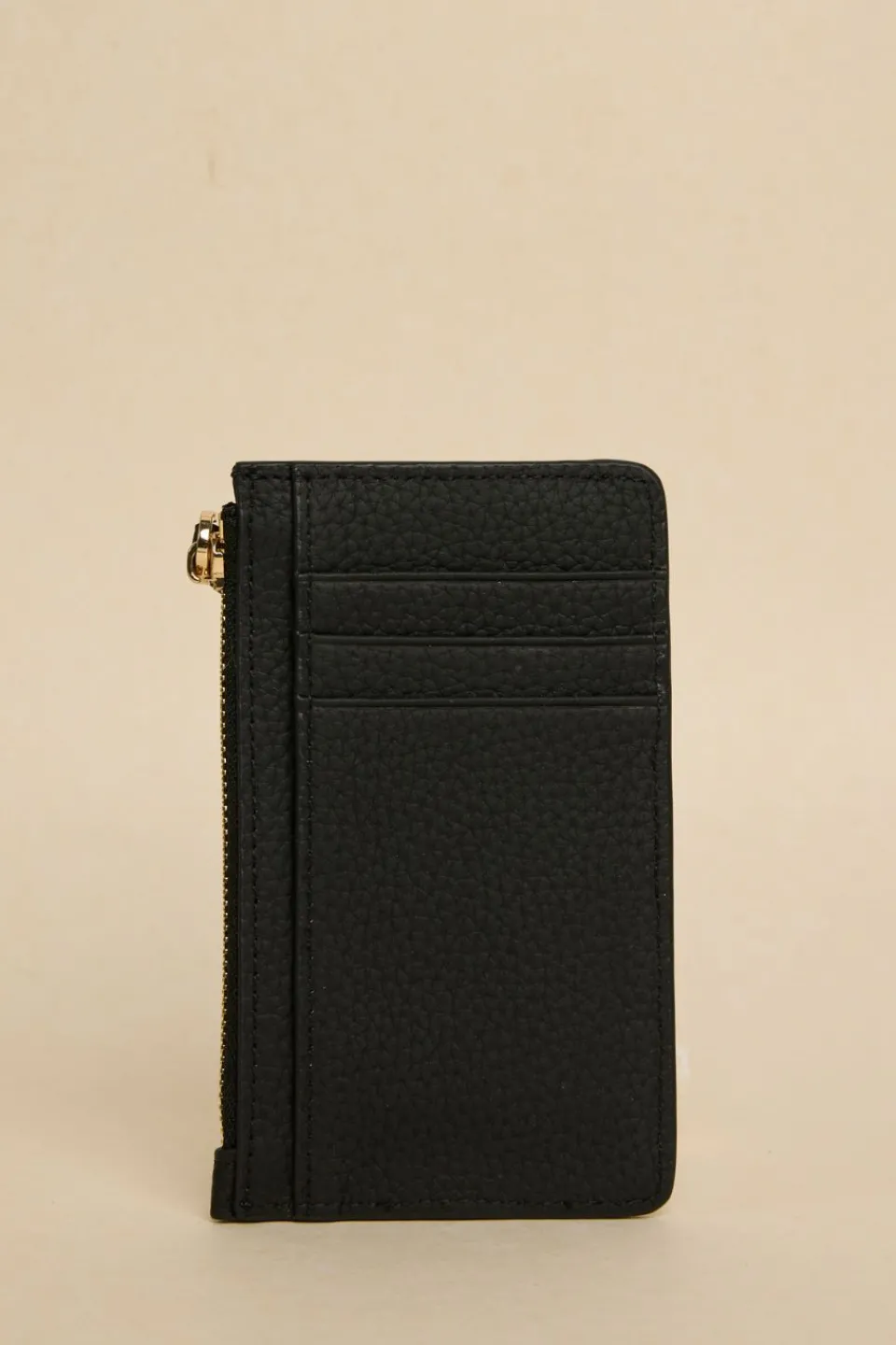 Among the Brave Black Leather Card Holder
