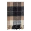 Kerridge Bliss Beige Chocolate Check Wool Mohair Blend Eyelash Fringe 130x170cm Throw