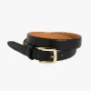 Loop Leather Bliss Black Leather Gold Buckle Belt