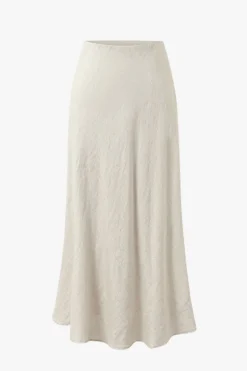 RE:UNION Label Bliss Natural Linen Bias Midi Skirt