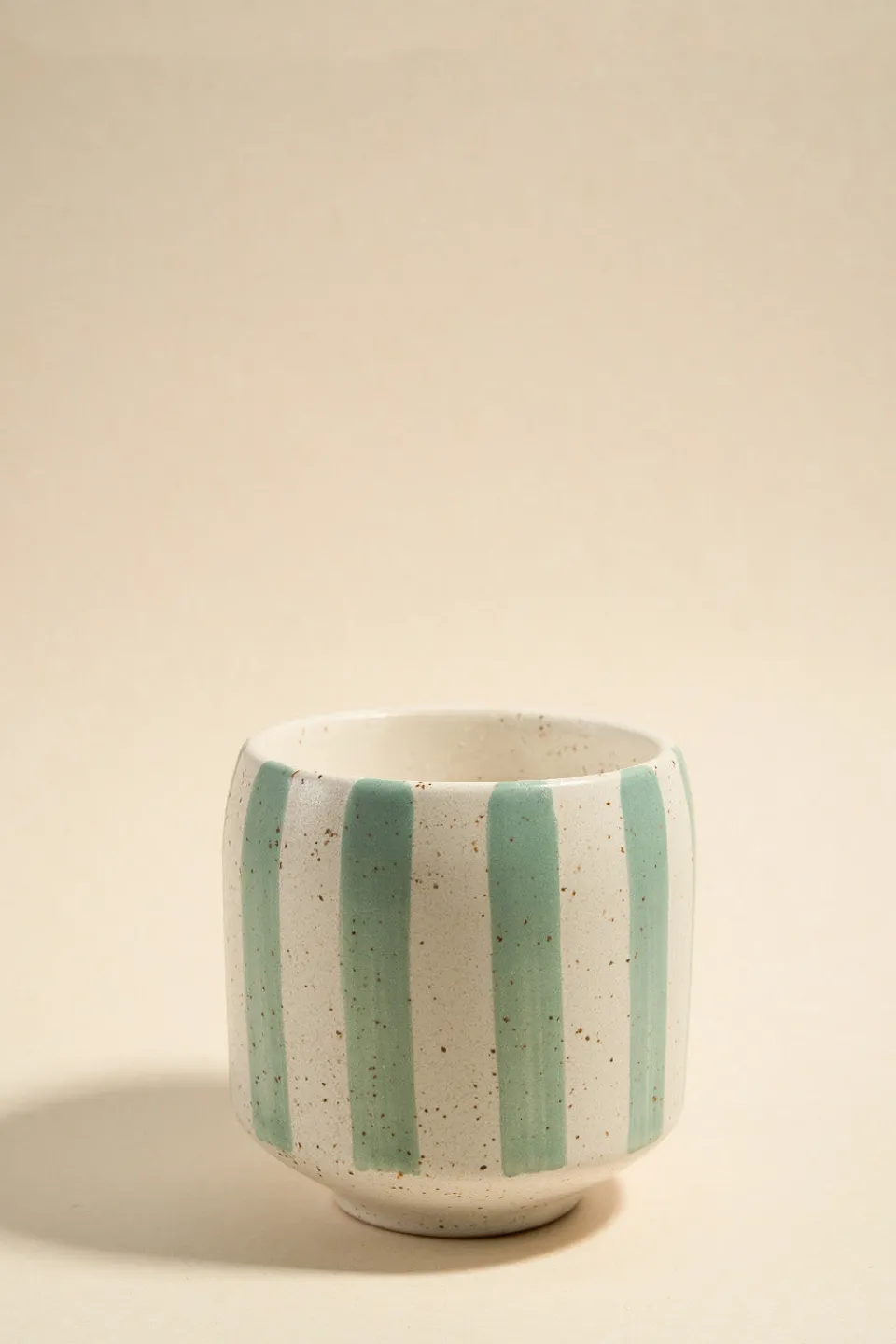 Flo's Home Blue Stone Stripe Large Ceramic Soy Wax Candle