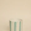 Flo's Home Blue Stone Stripe Small Ceramic Soy Wax Candle