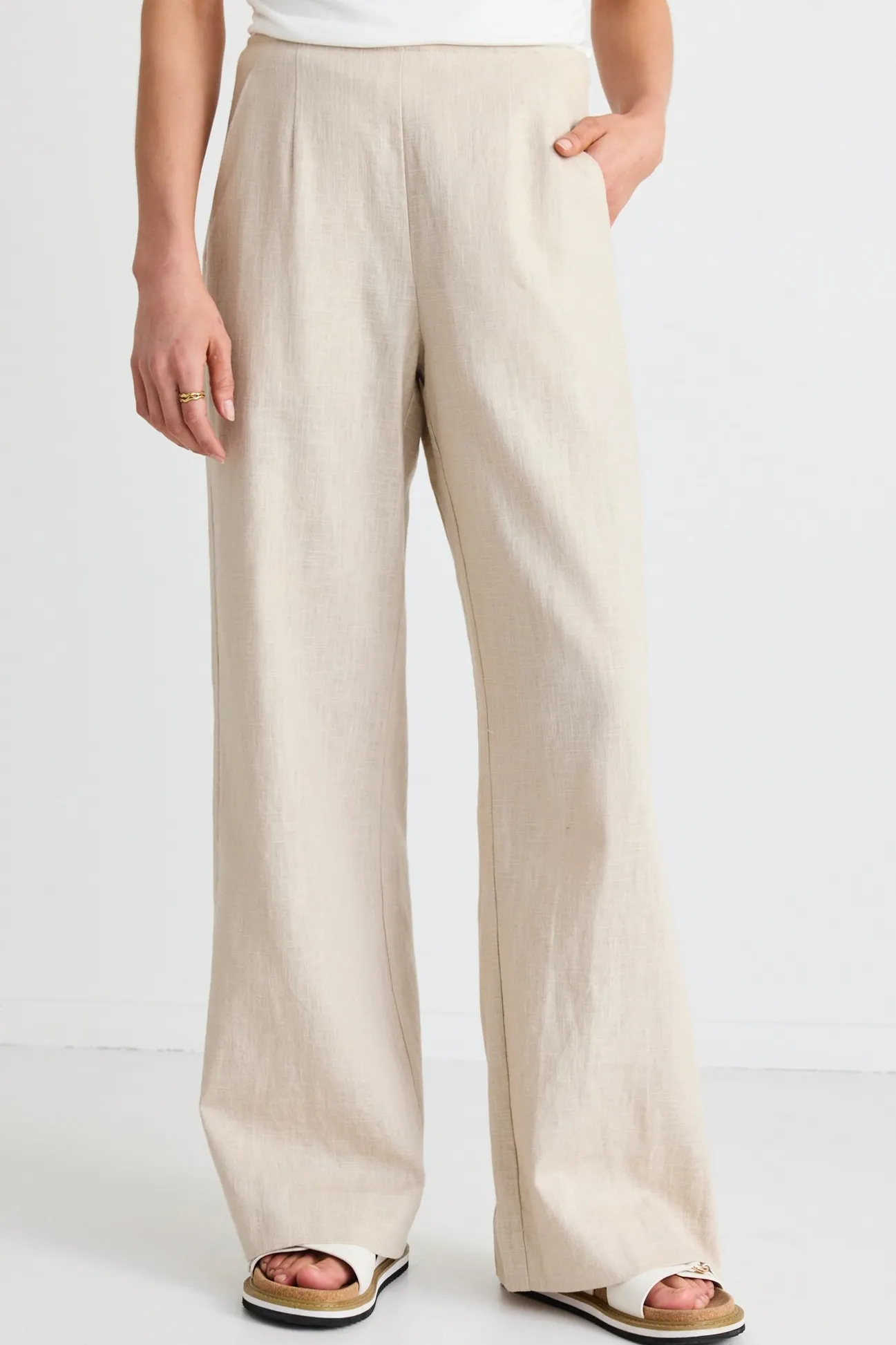Ivy + Jack Boardwalk Natural Ramie Extended Waist Pants